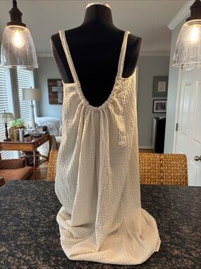 H&M Soft Cream Crinkle Slip Dress